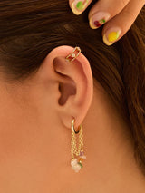 Kaleidoscope Beaded Gold Hoop Earrings | Wanderlust + Co