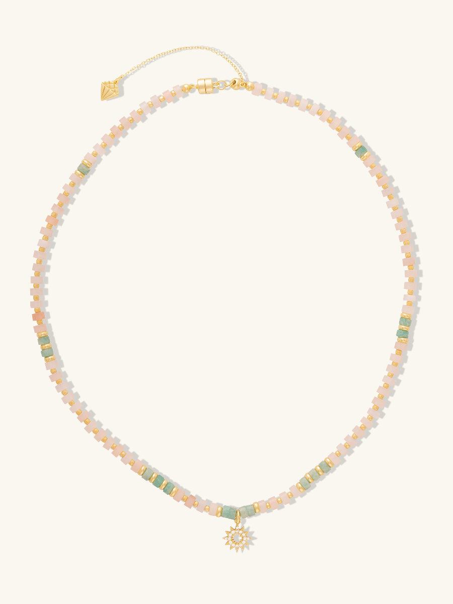 Sun Hues Beaded Gold Necklace | Wanderlust + Co