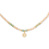 Sun Hues Beaded Gold Necklace | Wanderlust + Co