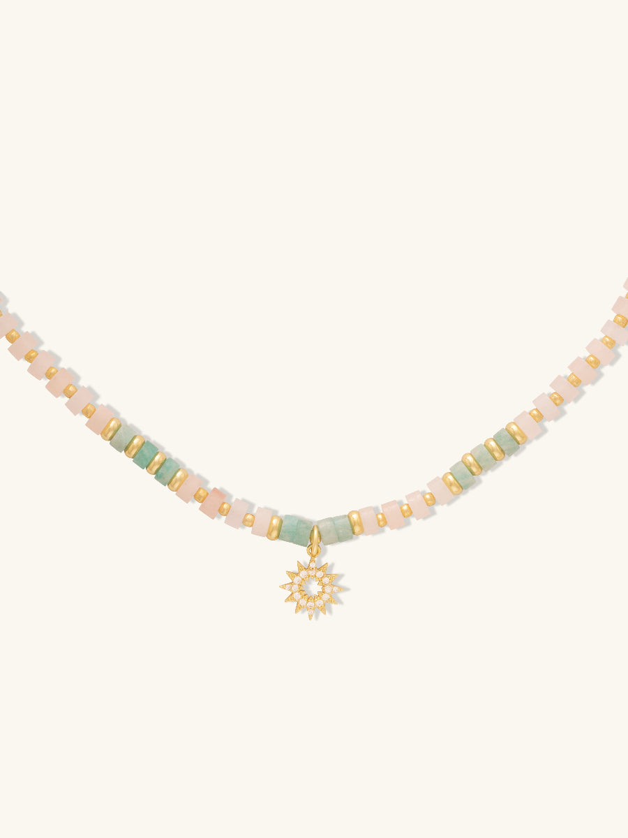 Sun Hues Beaded Gold Necklace | Wanderlust + Co