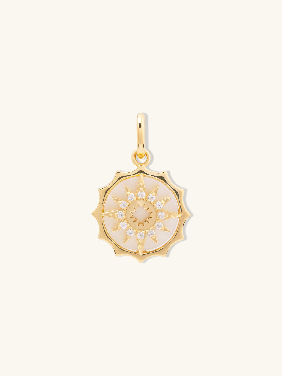 Sunlit Mother Of Pearl 14K Gold Vermeil Pendant | Wanderlust + Co