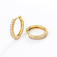 Classic Pave Gold 10mm Huggie Earrings