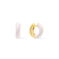 Blush Enamel Aura Gold 9mm Huggie  Earrings | Wanderlust + Co