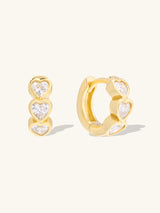 Heart Bezel Gold 8mm Huggie Earrings | Wanderlust + Co
