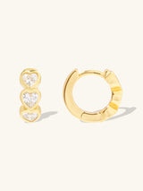 Heart Bezel Gold 8mm Huggie Earrings | Wanderlust + Co