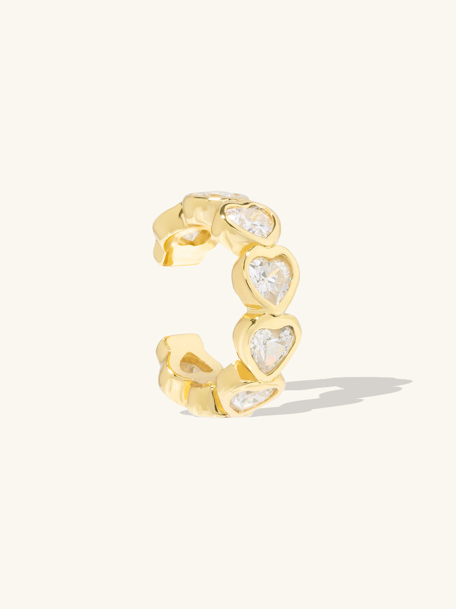 Heart Bezel Gold 9mm Ear Cuff | Wanderlust + Co