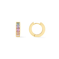 Rainbow Gem Gold 10mm Huggie Earrings | Wanderlust + Co