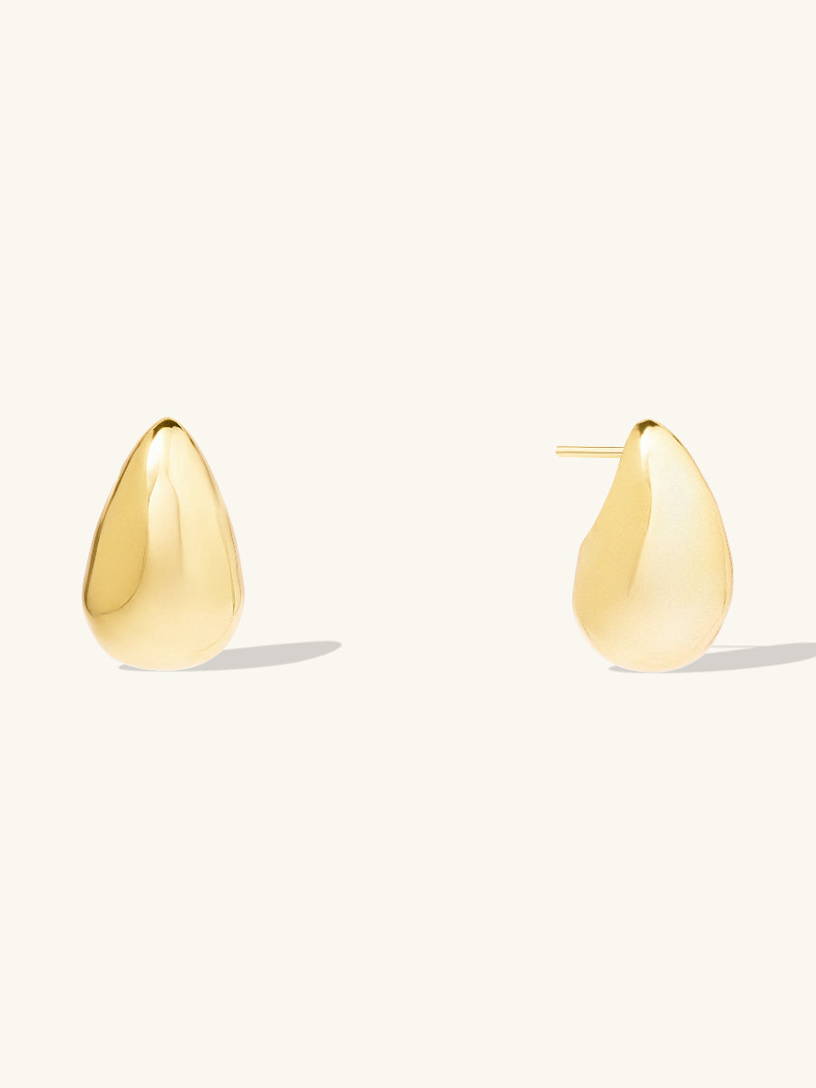 Teardrop Classic Gold 20mm Stud Earrings | Wanderlust + Co