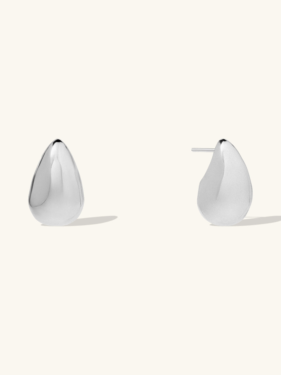 Teardrop Classic Silver 20mm Stud Earrings | Wanderlust + Co