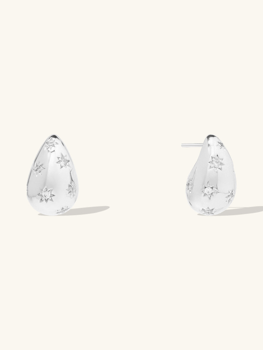 Teardrop Constellation Silver 20mm Stud Earrings | Wanderlust + Co
