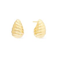 Teardrop Seashell Gold 20mm Stud Earrings | Wanderlust + Co