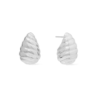 Teardrop Seashell Silver 20mm Stud Earrings | Wanderlust + Co
