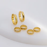 Classic Double Gold 10mm Huggie Earrings