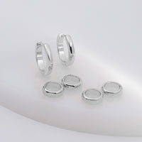 Classic Double Silver 10mm Huggie Earrings