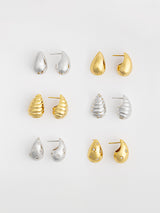 Teardrop Seashell Silver 20mm Stud Earrings | Wanderlust + Co