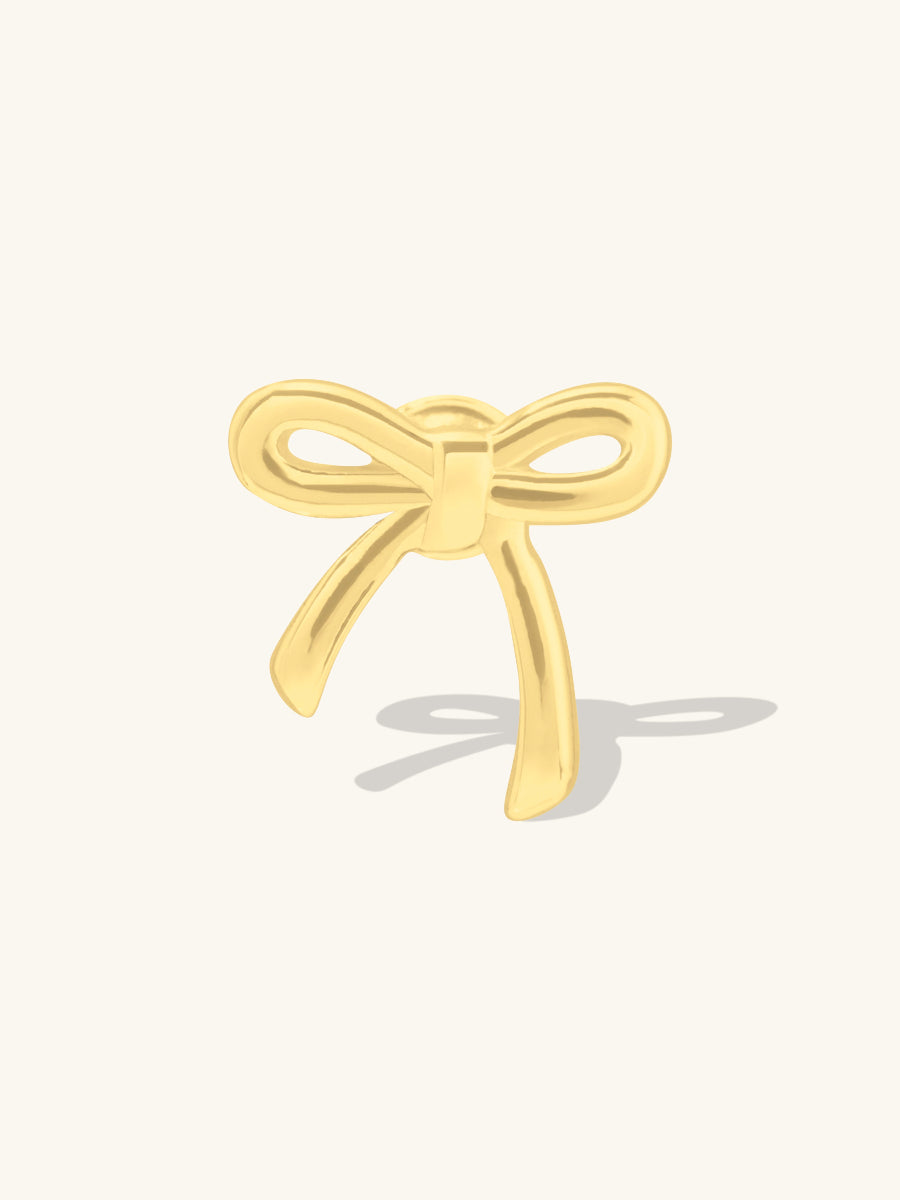 Bow Gold Flat Back Earring | Wanderlust + Co