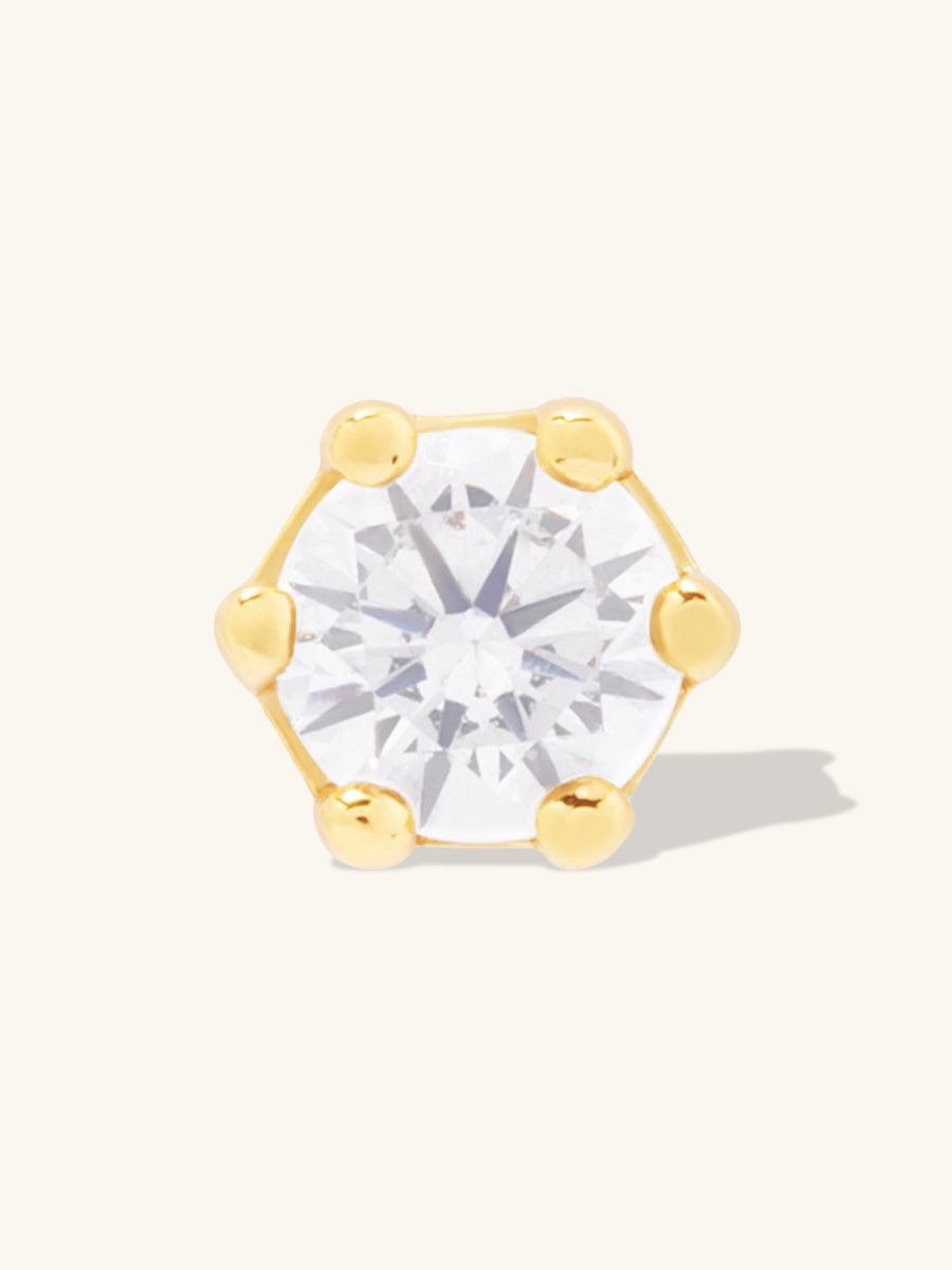 Brilliant Gold 3mm Flat Back Earring | Wanderlust + Co