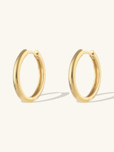 Eternity 14K Solid Gold 17mm Huggie Earrings | Wanderlust + Co
