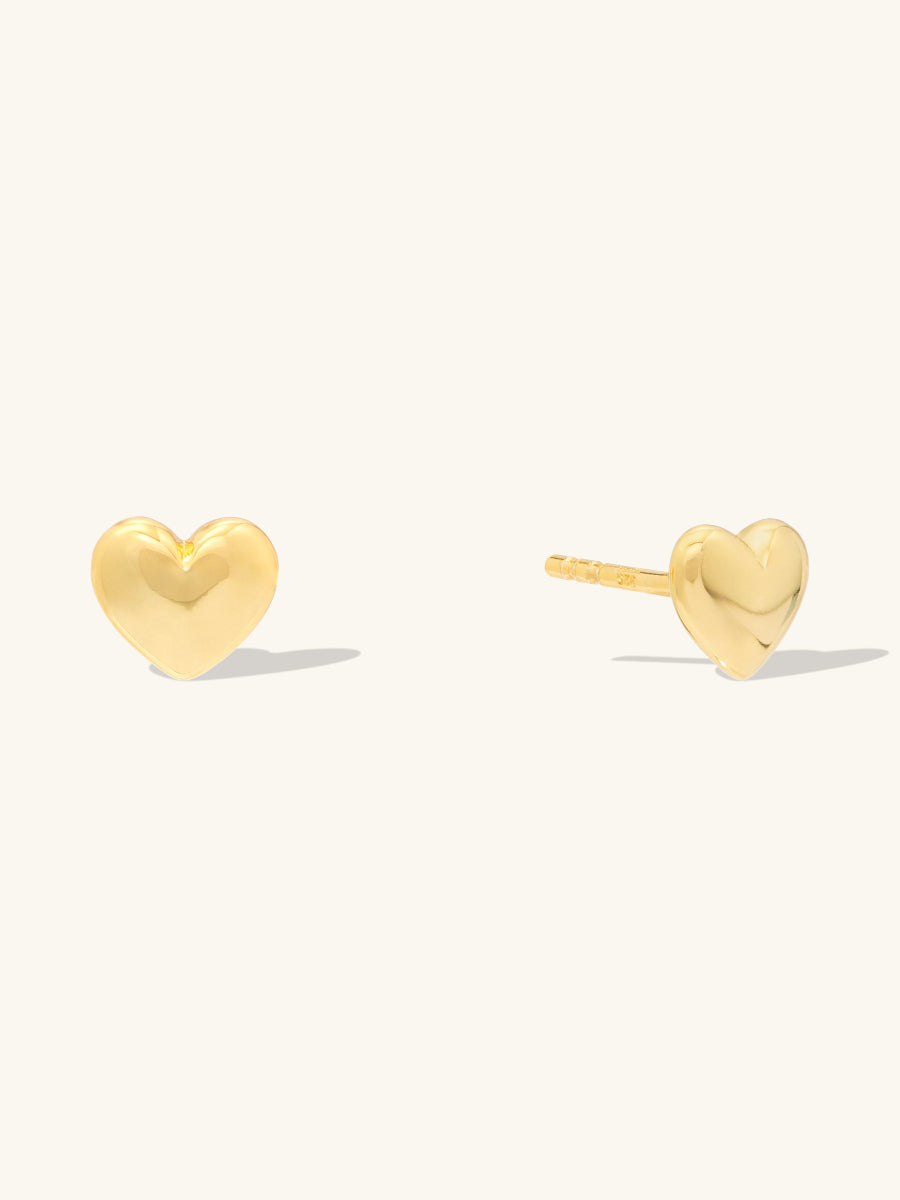 Classic Heart Gold Stud Earrings | Wanderlust + Co