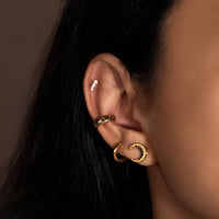 Crescent Moon Black & Gold Stud Earrings | Wanderlust + Co