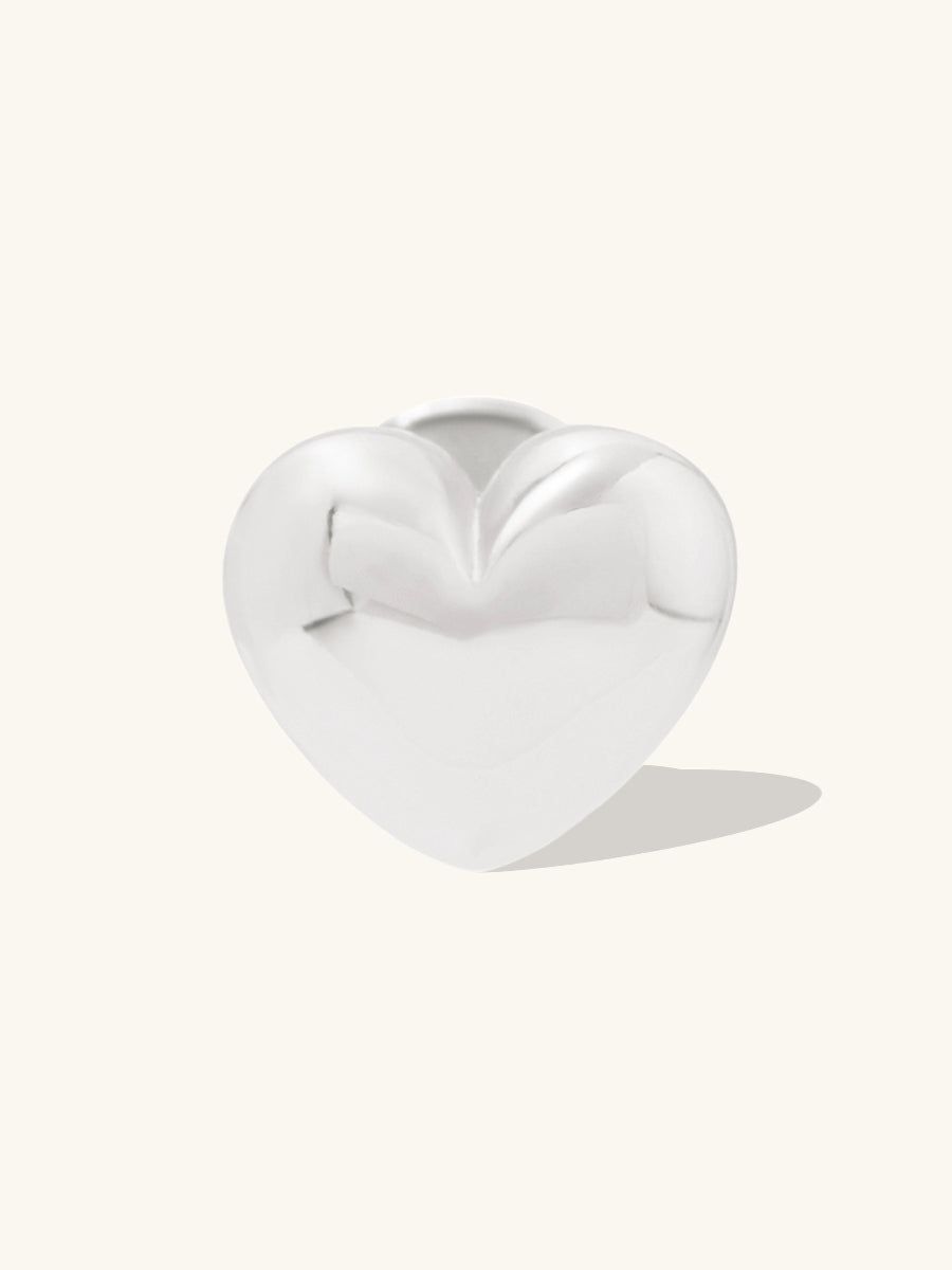 Dome Heart Silver Flat Back Earring | Wanderlust + Co