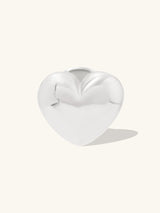 Dome Heart Silver Flat Back Earring | Wanderlust + Co