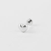 Dome Heart Silver Flat Back Earring | Wanderlust + Co