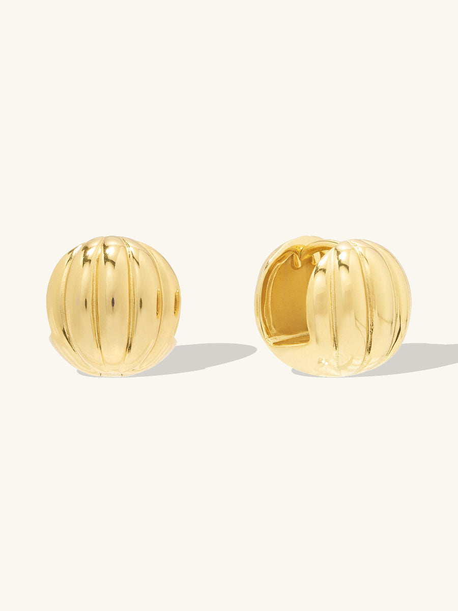Dome Ripple Gold 11mm Earrings | Wanderlust + Co