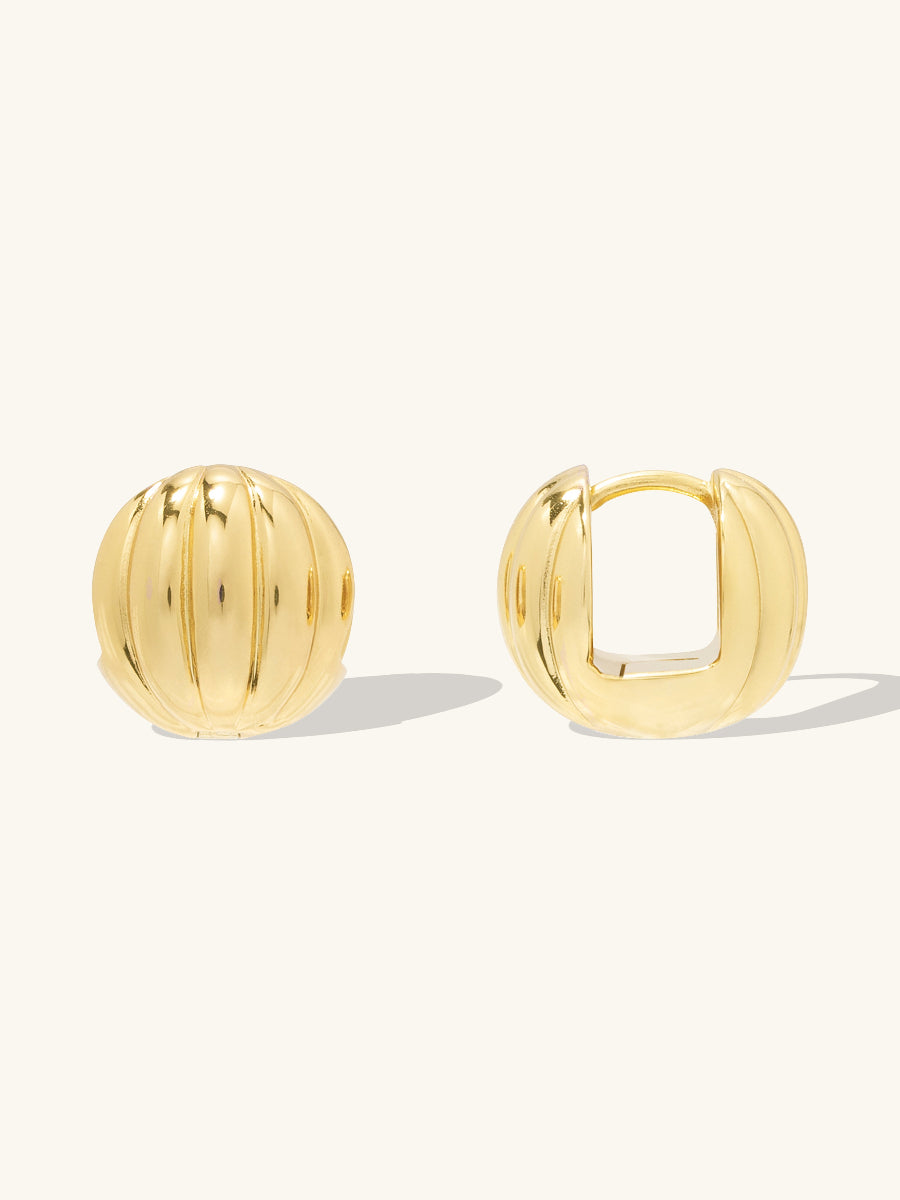 Dome Ripple Gold 11mm Earrings | Wanderlust + Co
