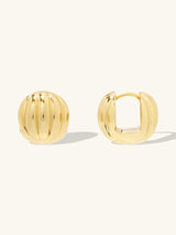 Dome Ripple Gold 11mm Earrings | Wanderlust + Co