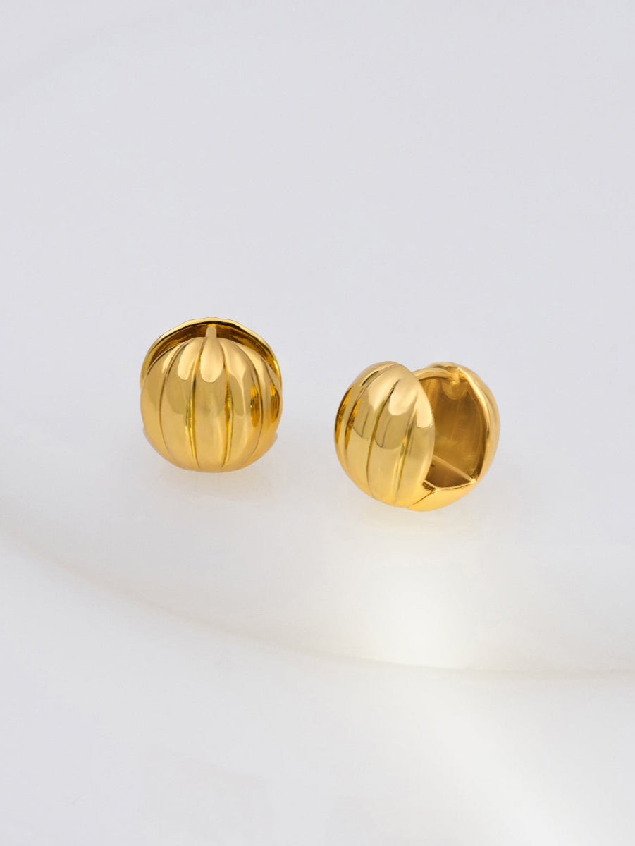 Dome Ripple Gold 11mm Earrings | Wanderlust + Co