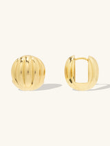 Dome Ripple Gold 20mm Earrings | Wanderlust + Co
