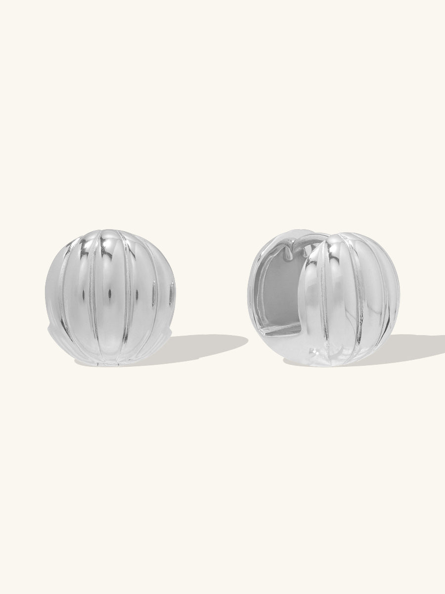 Dome Ripple Silver 11mm Earrings | Wanderlust + Co
