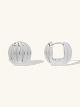 Dome Ripple Silver 11mm Earrings | Wanderlust + Co