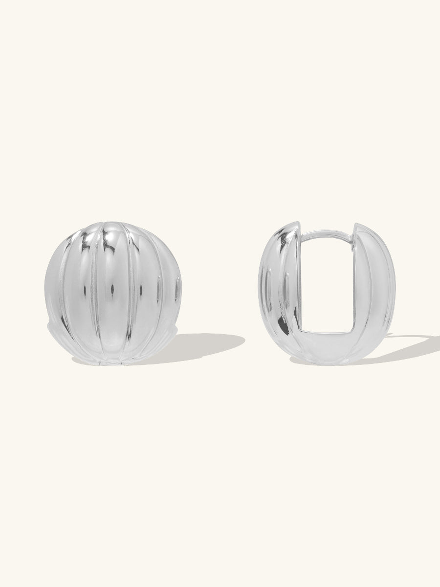 Dome Ripple Silver 20mm Earrings | Wanderlust + Co