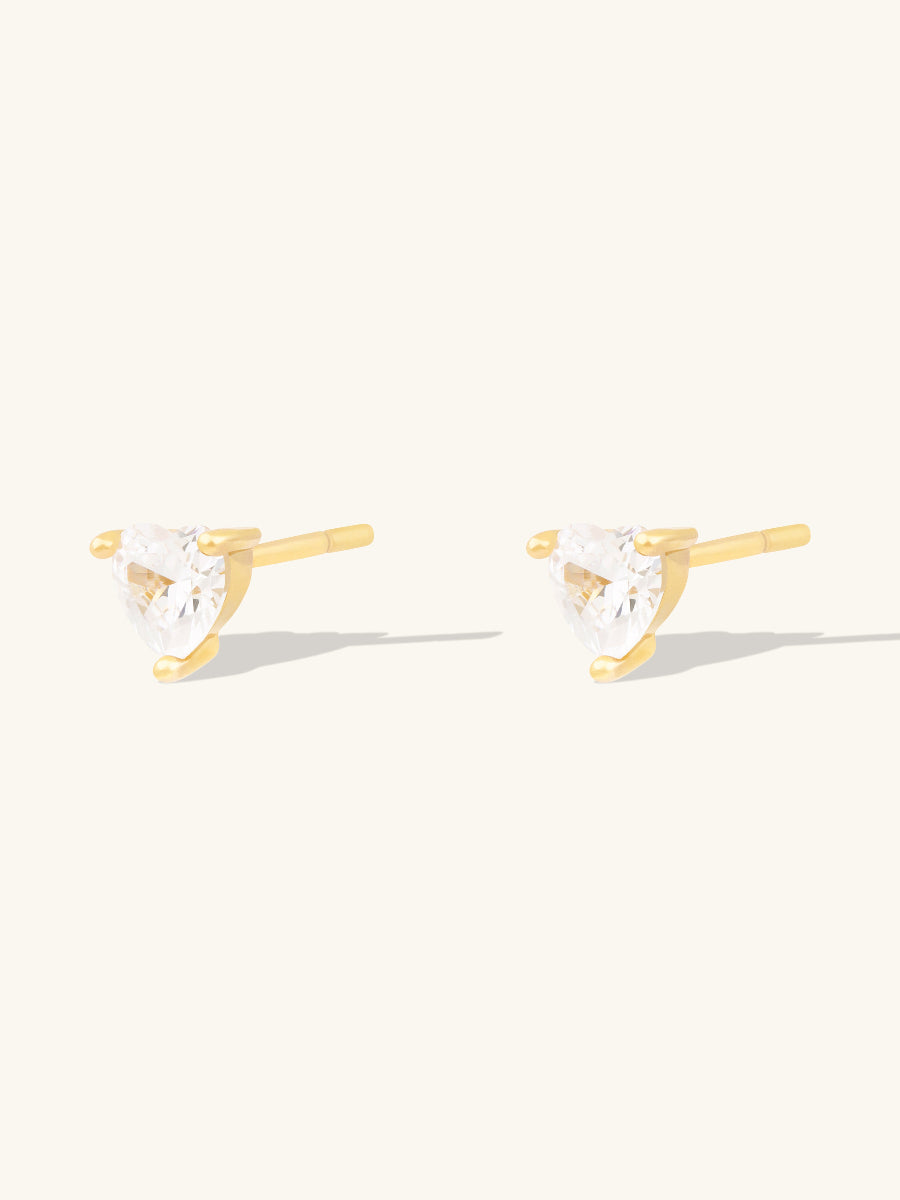 Heart Gold Stud Earrings | Wanderlust + Co