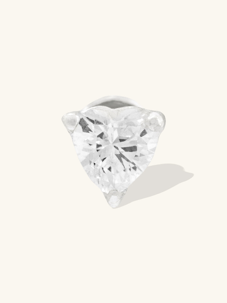 Heart Silver 3mm Flat Back Earring | Wanderlust + Co