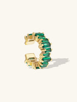 Jagged Baguette Emerald & Gold 9mm Ear Cuff