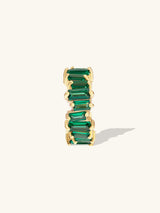 Jagged Baguette Emerald & Gold 9mm Ear Cuff | Wanderlust + Co
