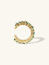 Jagged Baguette Emerald & Gold 9mm Ear Cuff | Wanderlust + Co