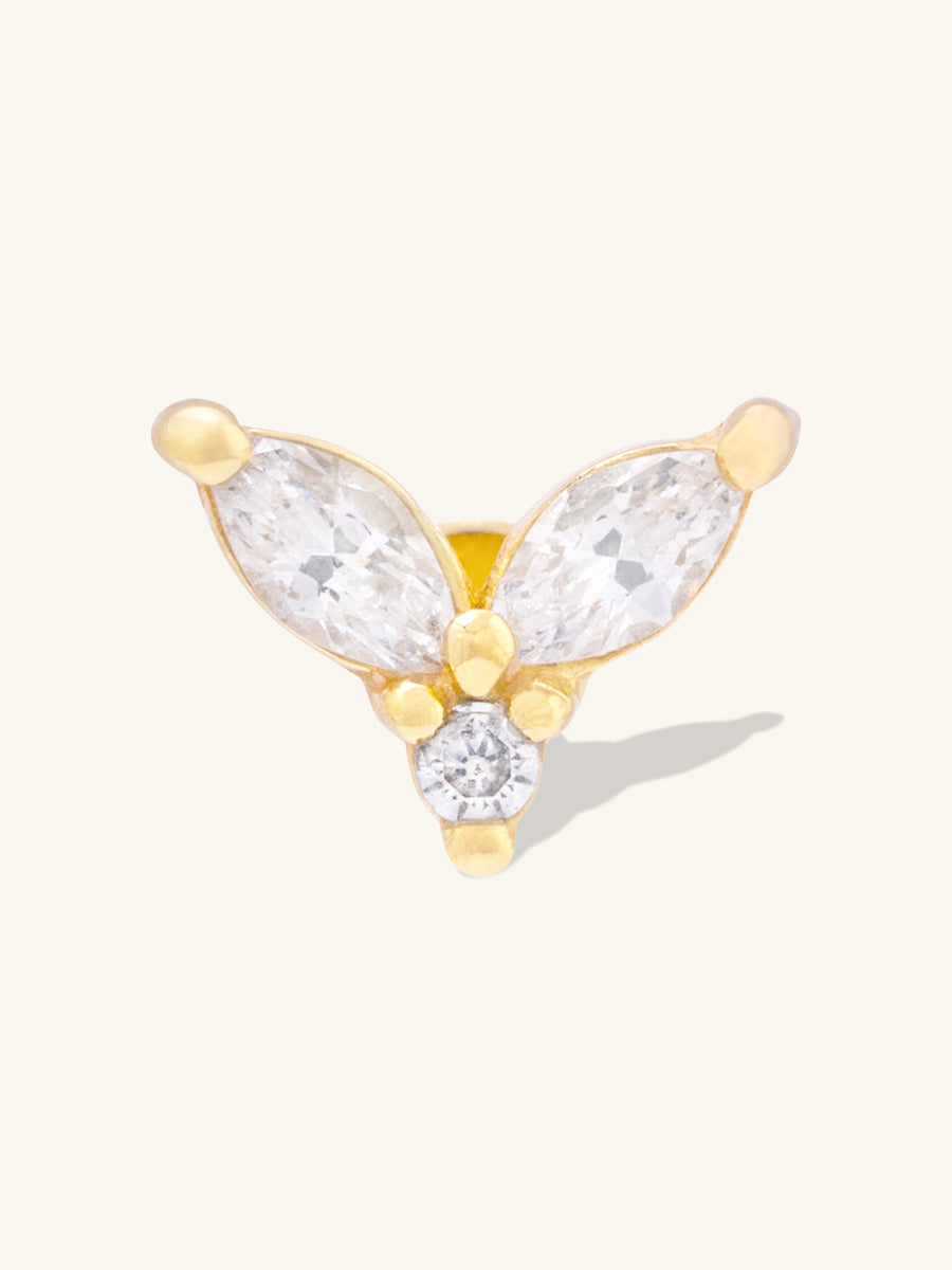 Marquise Cluster Gold Flat Back Earring | Wanderlust + Co