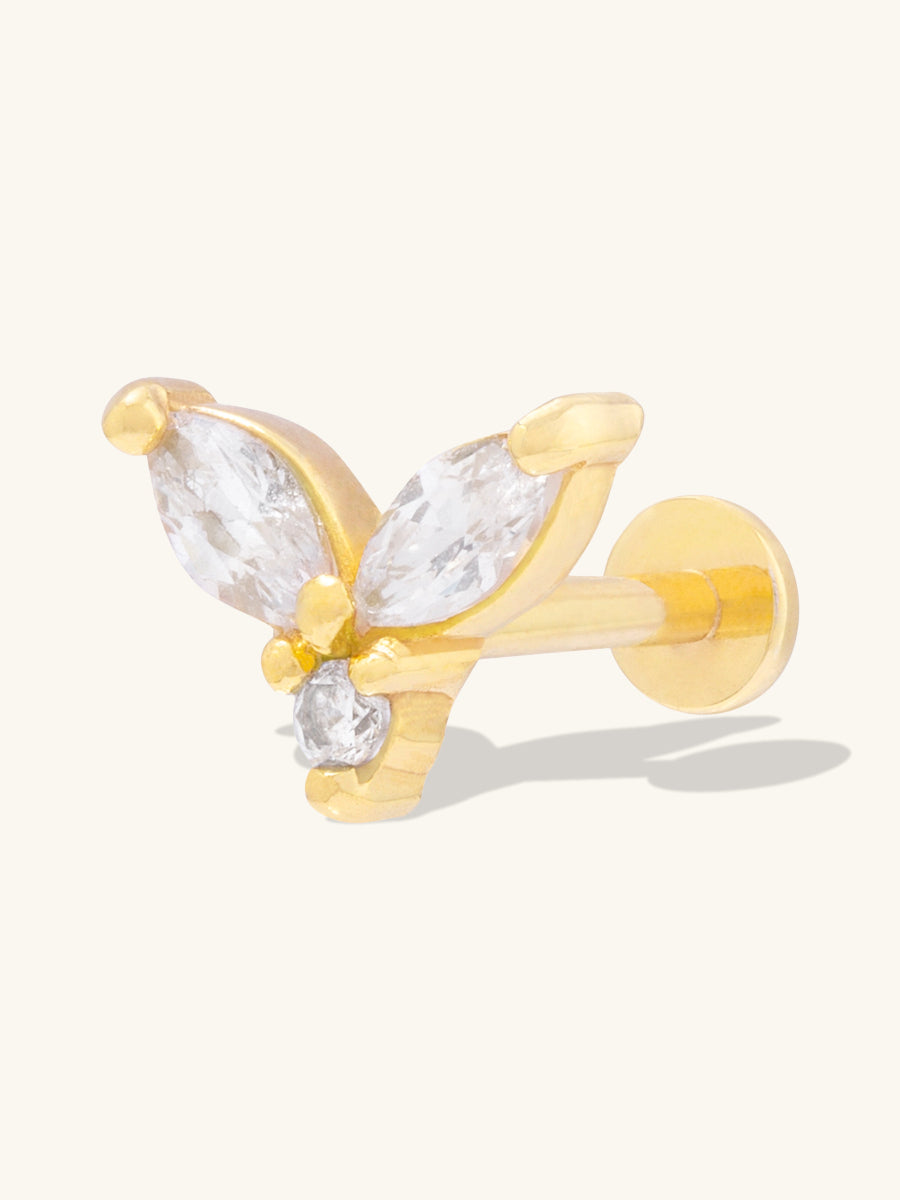 Marquise Cluster Gold Flat Back Earring | Wanderlust + Co