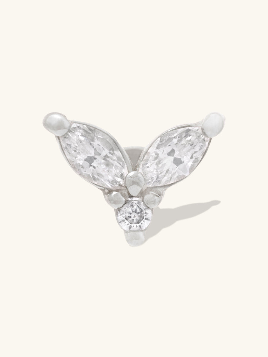 Marquise Cluster Silver Flat Back Earring | Wanderlust + Co