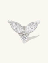 Marquise Cluster Silver Flat Back Earring | Wanderlust + Co