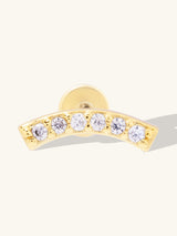 Pave Curve Gold Flat Back Earring | Wanderlust + Co