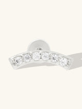 Pave Curve Silver Flat Back Earring | Wanderlust + Co