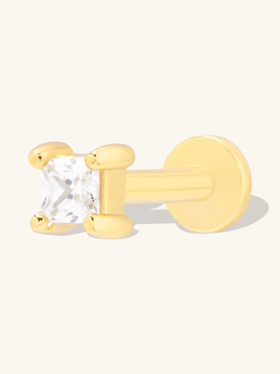 Princess Gold 2mm Flat Back Earring | Wanderlust + Co