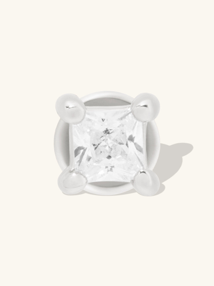 Princess Silver 2mm Flat Back Earring | Wanderlust + Co