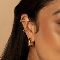 Teardrop Seashell Gold 20mm Stud Earrings | Wanderlust + Co