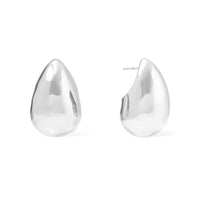 Teardrop Classic Silver 30mm Stud Earrings | Wanderlust + Co